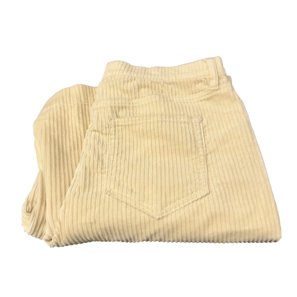 Lands' End Corduroy Pants Womens 18 (37x31) Wide Leg Cream‎ Preppy Coastal